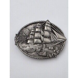 Ship Bergamot Brass Works 1983 D-4L Belt Buckle Made in USA